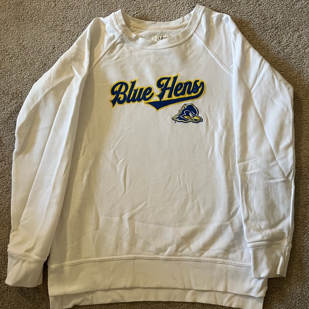 League Blue Hens (University of Delaware) white Crewneck sweatshirt